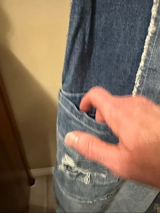 Free People Patchwork Denim crossover Overalls - Blue - Picture 2 of 8